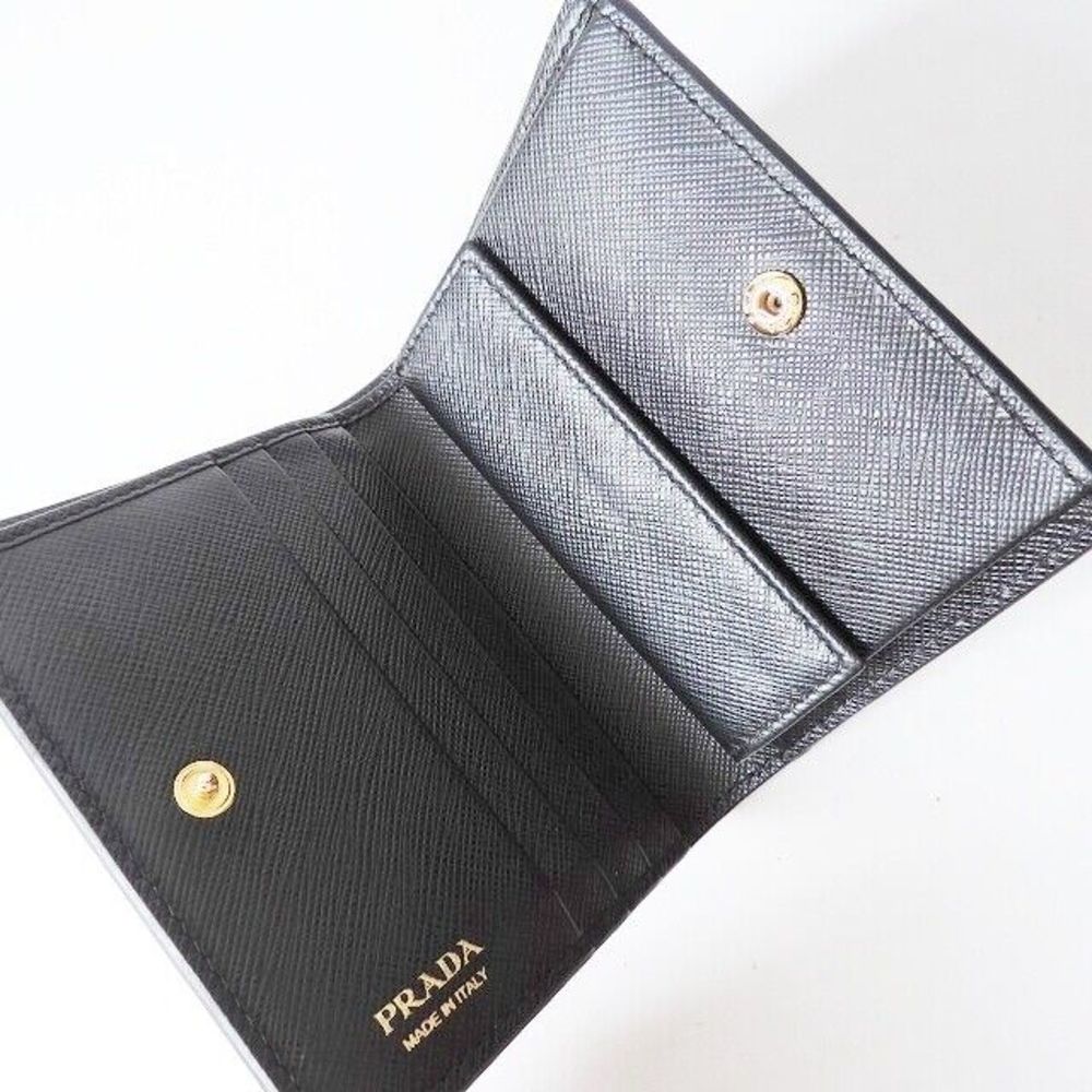 Auth Prada - Black Leather Bifold #79291P32B - Picture 3 of 7